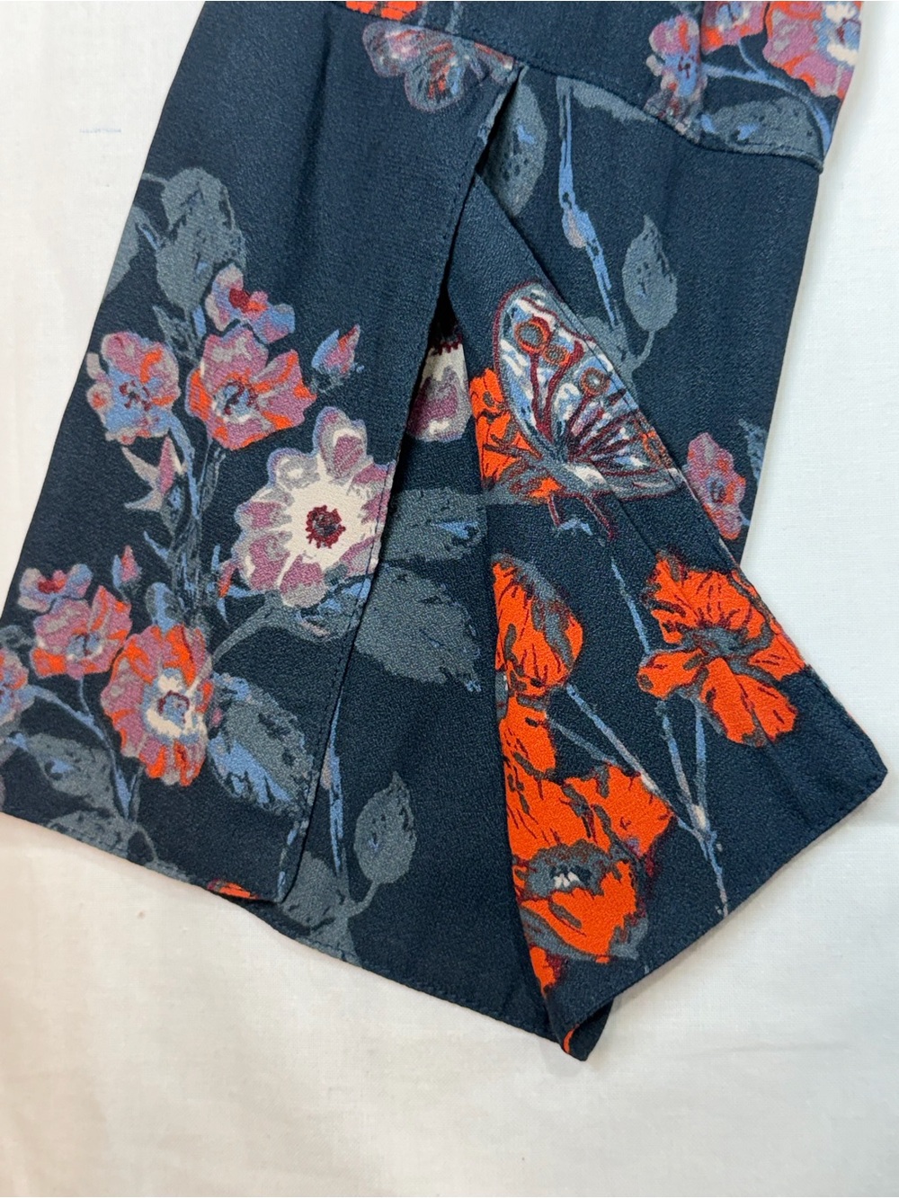 Free People Charcoal Floral Smocked Tunic with Red Accents - Picture 5 of 8